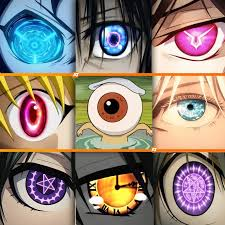 Diversos exemplos de olhos utilizados em animes